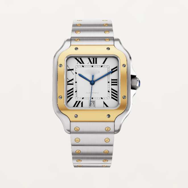 Santos de Crtier – Large Model (Steel & Yellow Gold)