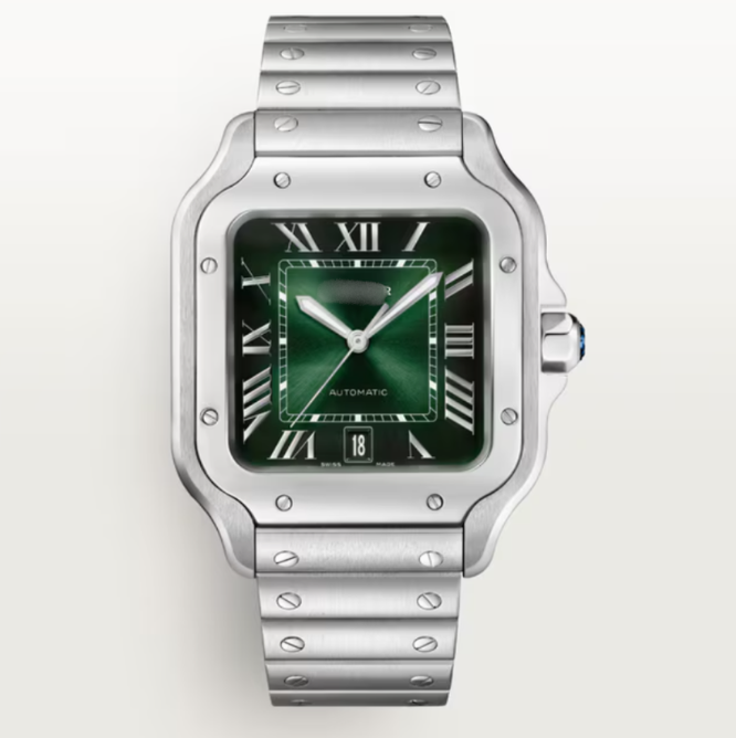 Santos de Crtier – Large Model Green Gradient Dial