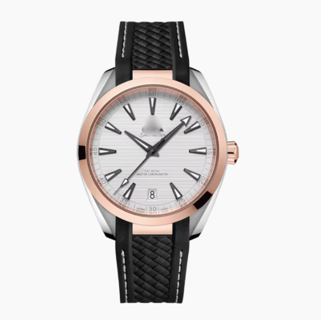 OMGA Seamaster Aqua Terra – White Black Rose Gold / Rubber Strap