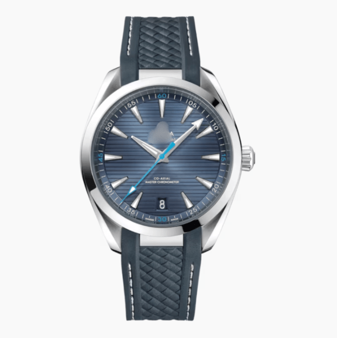 OMGA Seamaster Aqua Terra – Stripe Blue / Rubber Strap - Top Baltic Watches