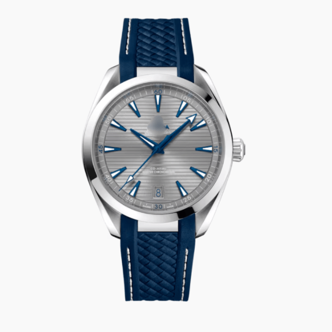 OMGA Seamaster Aqua Terra – Stripe Grey / Rubber Strap - Top Baltic Watches