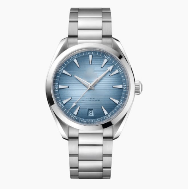 OMGA Seamaster Aqua Terra – Stripe Summer Blue - Top Baltic Watches