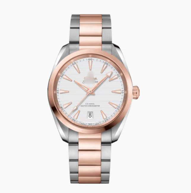 OMGA Seamaster Aqua Terra – Stripe White Rose Gold - Top Baltic Watches