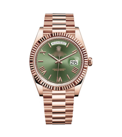 Rolx Day-Date - Green / Rose Gold