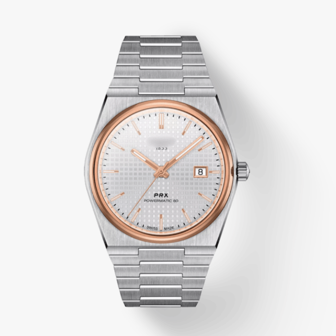 Tssot PRX Powermatic 80 - White Rose Gold - Top Baltic Watches